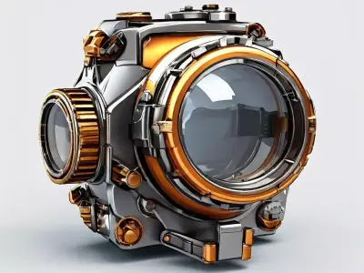 SciFi Camera Prop HighPoly Model Low-poly 3D model