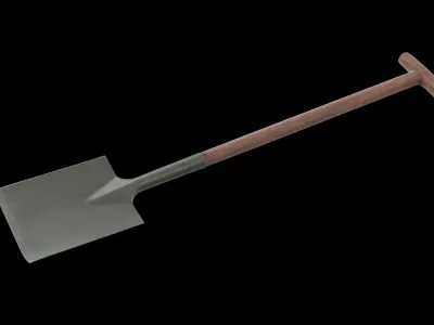 Shovel Low-poly 3D model 18