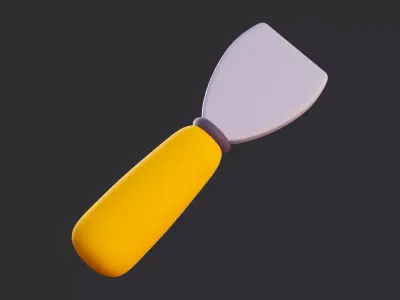 Low Poly Putty Knife 3D model