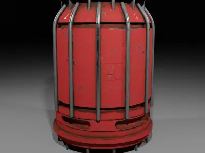 Sci-Fi Rusty Barrel Low-poly 3D model