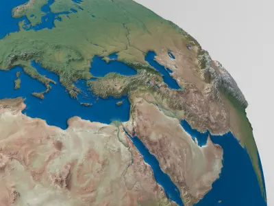 Planet Earth - Polygons - Realistic 3D World Globe 3D model