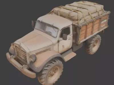 Frontier Desert Transport Truck Low-poly 3D model