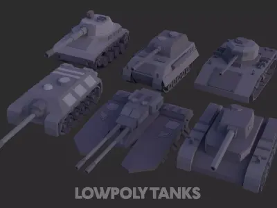 Lowpoly Tanks Low-poly 3D model