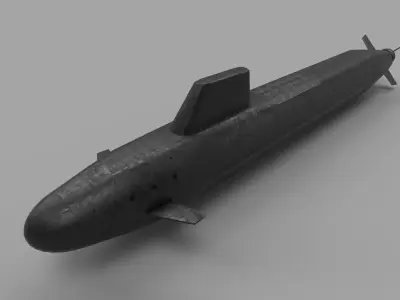 Dreadnought class submarine lowpoly Low-poly 3D model