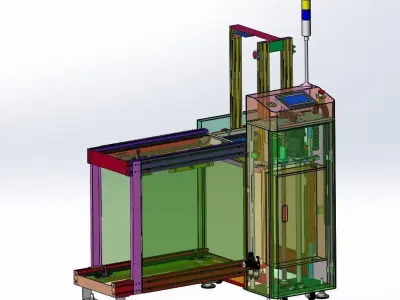 PCB Magazine SMT Loader and Unloader with Auto Pick and Place 3D model