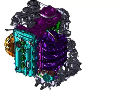 Motor Toyota Low-poly 3D model