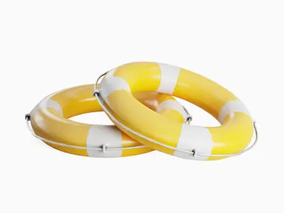 Lifebuoy 03  Low-poly 3D model