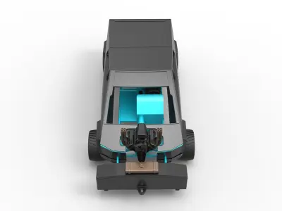 Tesla Cybertruck pulling truck 4wd Scale 1 to 25 3D print model