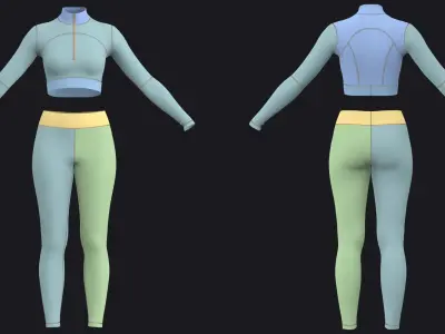 YOGA SUIT fv2 outfit highpoly 3D model