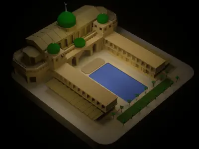 Arabic Masjid Palace M3 Low-poly 3D model