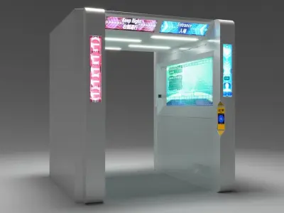 JR contactless biometric fare payments station Low-poly 3D model