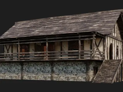 Old Medieval House 4K Textures GameReady 156 Low-poly 3D model
