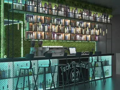 Industrial style bar 3D model purchase