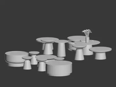 Coffee and Side Tables West Elm Part 01  3D model