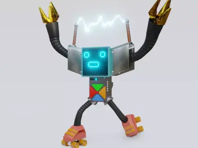 Cute child cartoon robot dream  3D model