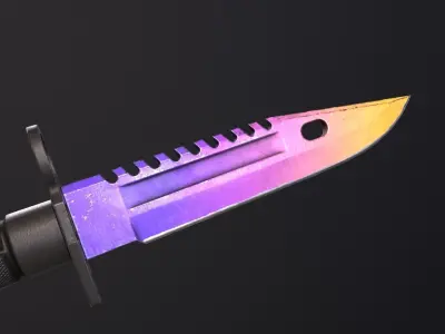 M9 knife with two sets of skins Low-poly 3D model