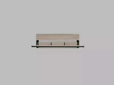 Industrial Pipes and Wood Hall Tree Low-poly 3D model