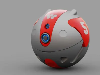 BALL DROID RIGGED Free 3D model