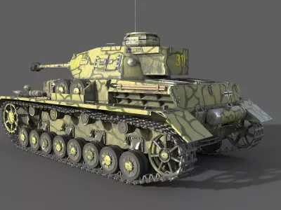Panzer IV G medium tank Low-poly 3D model