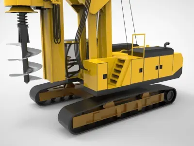 pile drilling machine 3D model