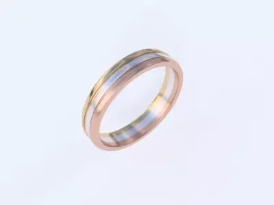 Three part ring 3D print model