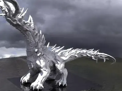 Reptile Statue monster  3D model