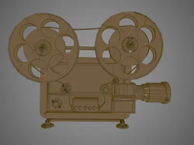 3D Retro Film Projector Free low-poly 3D model