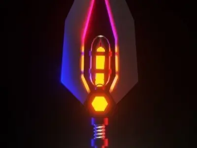 Steampunk sword Low poly Low-poly 3D model