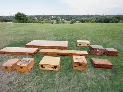 Scanned Antique Wooden Boxes Low-poly 3D model