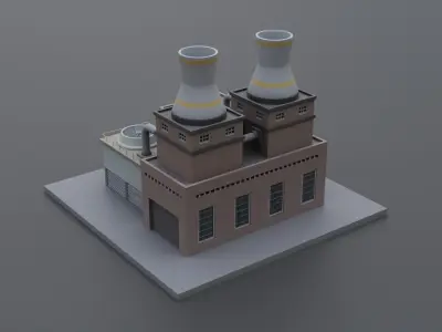 Isometric Factory 2 Low-poly 3D model
