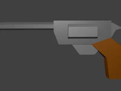 Revolver gun Free low-poly 3D model purchase