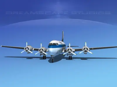 Douglas DC-4 United Airlines 2 3D model