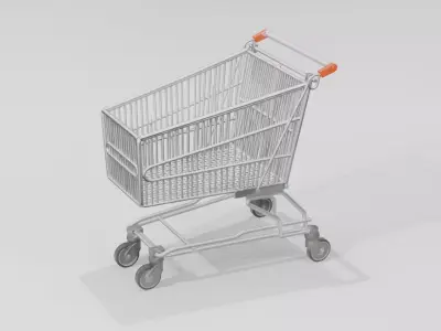 Shopping Cart 3D Model  Low Poly Game Ready Free low-poly 3D model