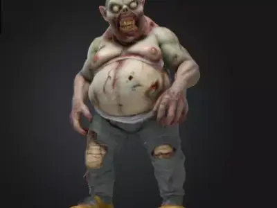 Undead Zombie 3D Model Realistic Horror Figure Free 3D print model buy