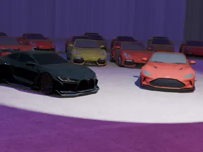 Luxury Sports Car 3D Model - 4K PBR Textures - Game Ready Low-poly 3D model