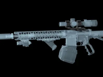 Burris AR-PEPR Scope mount 30mm Low-poly 3D model