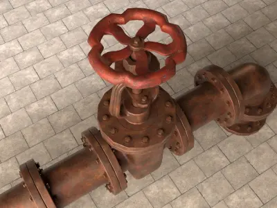Rusted Pipe Low-poly 3D model