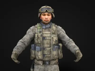 Modern soldiers 3D model