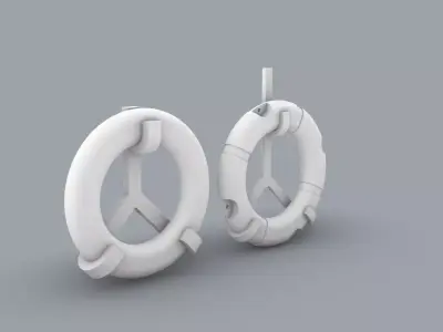 Lifebuoy Set  Low-poly 3D model