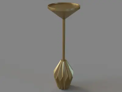 Faceted Brass Drink Table Antique Brass 3D model
