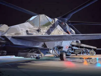 Sci-fi Helicopter Low-poly 3D model by sasa-chirileac