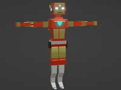 Robot Model iron man Low-poly 3D model