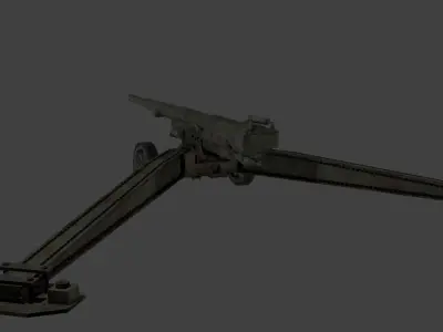 M1918 155mm GPF French Artillery Low-poly 3D model