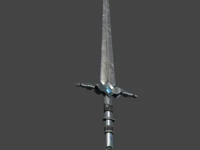 Simple medieval dark metal sword 8 k textures lowpoly Low-poly 3D model