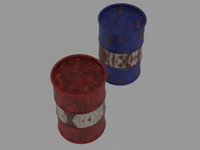 Rusted Barrels 3D model
