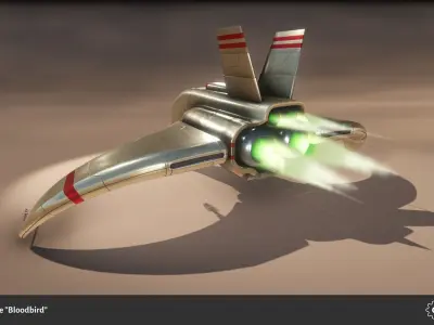 Spaceship Drone Bloodbird Low-poly 3D model