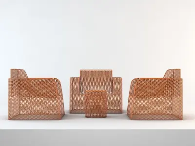 Mesh Patio Furniture 3D model