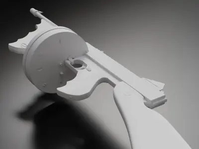 Tommy Gun Low Poly Model With Round Mag Low-poly 3D model