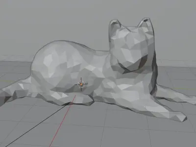 Low Poly Cat Model calico Low-poly 3D model
