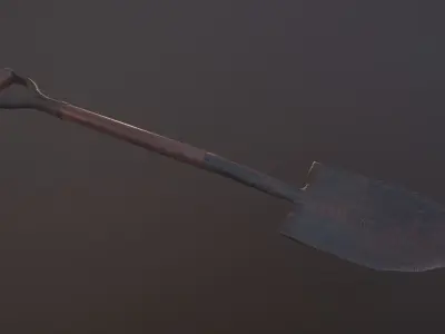 Shovel with 3 texture sets Low-poly 3D model